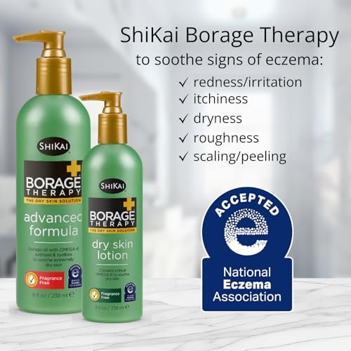 ShiKai Borage Therapy Körperfeuchtigkeitscreme Fortschrittliche Formel (237 ml) | Duftfrei | Feuchtigkeitsspendende Lotion für trockene Hände & Körper | Mit Haferflocken & Shea