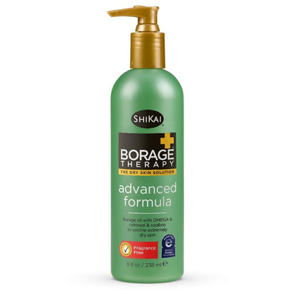ShiKai Borage Therapy Körperfeuchtigkeitscreme Fortschrittliche Formel (237 ml) | Duftfrei | Feuchtigkeitsspendende Lotion für trockene Hände & Körper | Mit Haferflocken & Shea