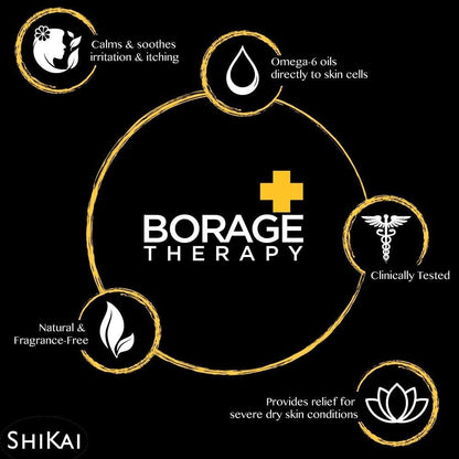 ShiKai Borage Therapy Körperfeuchtigkeitscreme Fortschrittliche Formel (237 ml) | Duftfrei | Feuchtigkeitsspendende Lotion für trockene Hände & Körper | Mit Haferflocken & Shea