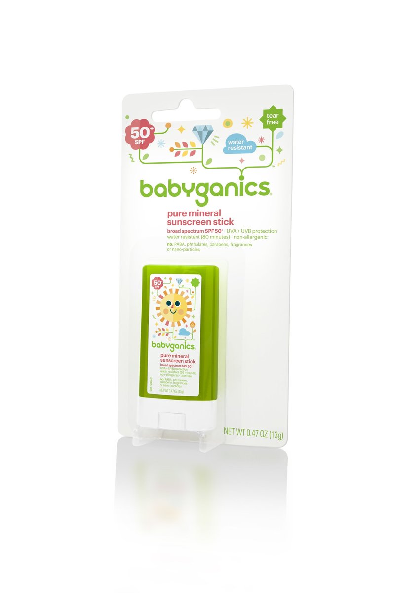 Babyganics Sonnencreme-Stick LSF 50, 0,47 oz – Mineralischer Sonnenschutz für Babys und Kleinkinder