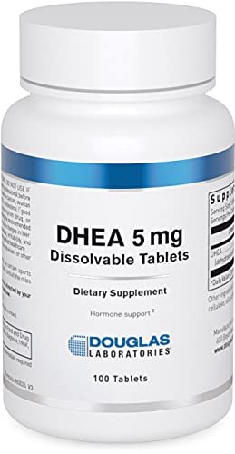 Douglas Laboratories DHEA 5 mg lösliche Tabletten – Unterstützt Hormonbalance, Immunsystem, Gehirn, Knochengesundheit & Stoffwechsel* – Nicht-GVO – 100 Tabletten