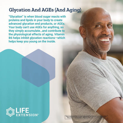 Life Extension Pyridoxal 5'-Phosphat Kapseln – Vitamin B6, 100 mg, bioaktives B6 für Herz-Kreislauf-, Nieren- und Nervengesundheit – glutenfrei, nicht-GVO, vegetarisch – 60 vegetarische Kapseln