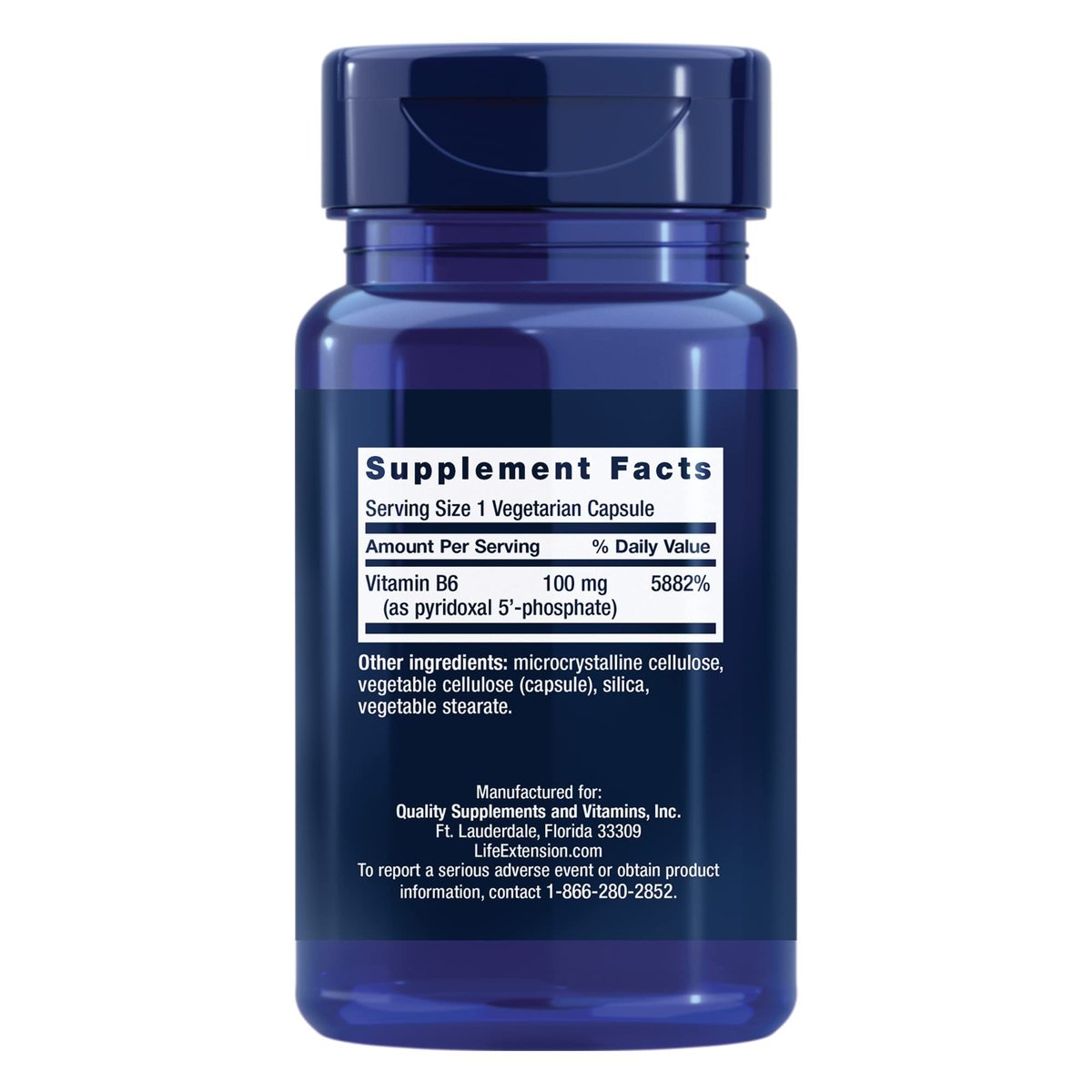 Life Extension Pyridoxal 5'-Phosphat Kapseln – Vitamin B6, 100 mg, bioaktives B6 für Herz-Kreislauf-, Nieren- und Nervengesundheit – glutenfrei, nicht-GVO, vegetarisch – 60 vegetarische Kapseln