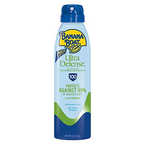 Banana Boat Ultra Defense Clear Sunscreen Spray SPF 100, 6oz – Leichter Sonnenschutz, wasserbeständig