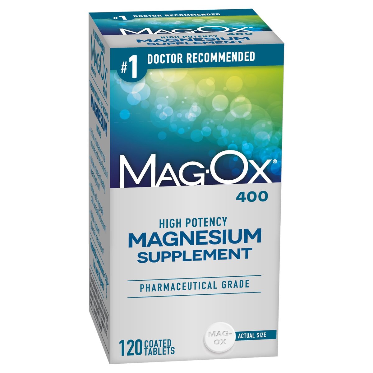 Mag-Ox Magnesium Supplement, Pharmazeutisches Magnesiumoxid 483 mg, höchstkonzentrierte Form von Magnesium, 120 Tabletten