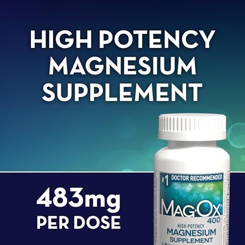 Mag-Ox Magnesium Supplement, Pharmazeutisches Magnesiumoxid 483 mg, höchstkonzentrierte Form von Magnesium, 120 Tabletten