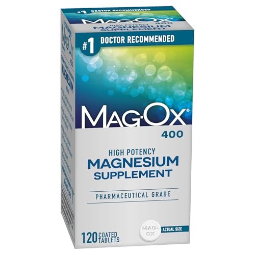 Mag-Ox Magnesium Supplement, Pharmazeutisches Magnesiumoxid 483 mg, höchstkonzentrierte Form von Magnesium, 120 Tabletten