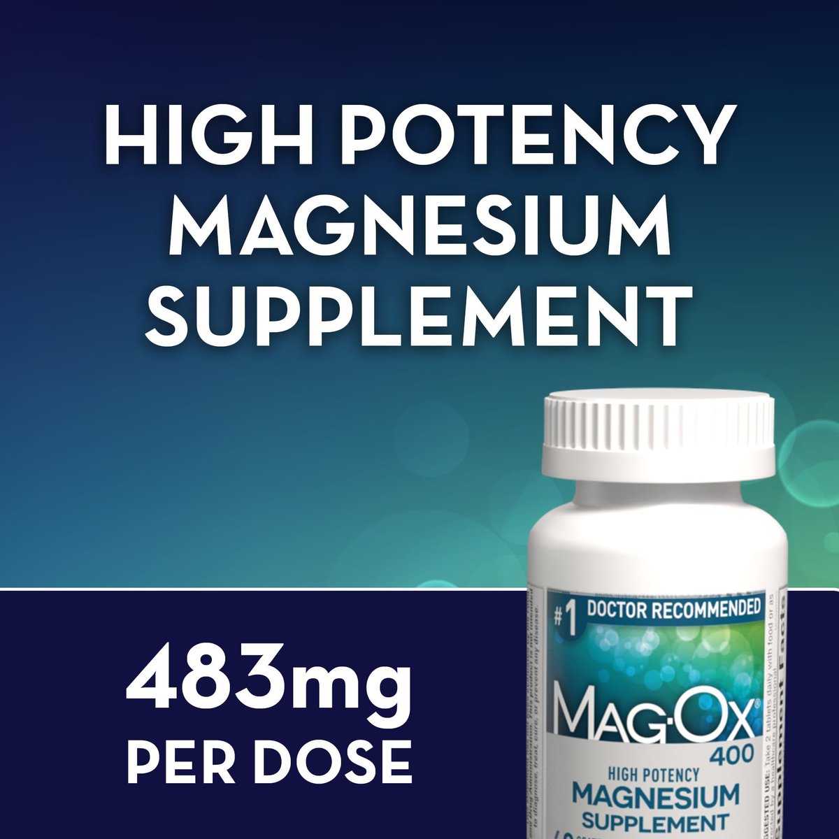 Mag-Ox Magnesium Supplement, Pharmazeutisches Magnesiumoxid 483 mg, höchstkonzentrierte Form von Magnesium, 120 Tabletten