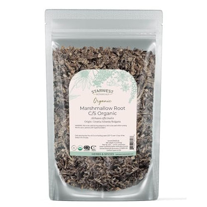 Starwest Botanicals Bio Eibischwurzel - Getrocknetes Kraut für Tee, lose Blattwurzel, geschnitten & gesiebt, zertifiziert koscher, nicht gentechnisch verändert - 113 g Beutel