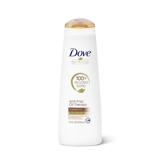 Dove Nutritive Solutions Anti-Frizz Shampoo für krauses, verknotetes Haar – Öl-Therapie mit Nährölen, feuchtigkeitsspendende Shampoo-Formel glättet das Haar, 355 ml