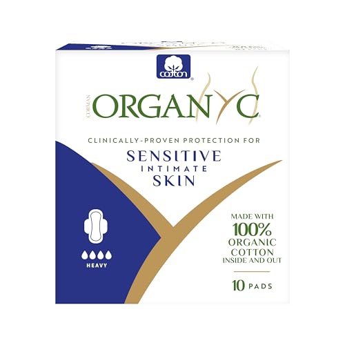 Organyc 100% Bio-Baumwoll-Damenbinden für starke Regelblutung – 10 Stück, Nachfüllpack