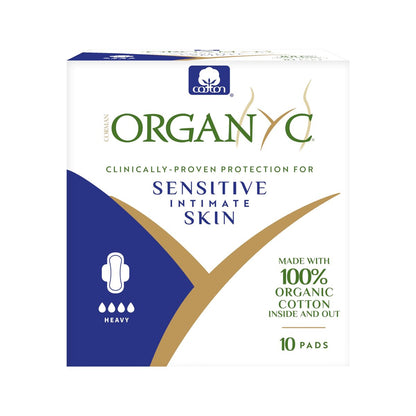 Organyc 100% Bio-Baumwoll-Damenbinden für starke Regelblutung – 10 Stück, Nachfüllpack