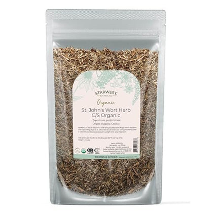 Starwest Botanicals Bio getrocknetes Johanniskraut - lose Blätter für Tee, aus Johanniskrautblüten, geschnitten & gesiebt, zertifiziert koscher, nicht gentechnisch verändert - 113 g Beutel