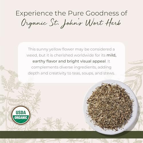 Starwest Botanicals Bio getrocknetes Johanniskraut - lose Blätter für Tee, aus Johanniskrautblüten, geschnitten & gesiebt, zertifiziert koscher, nicht gentechnisch verändert - 113 g Beutel