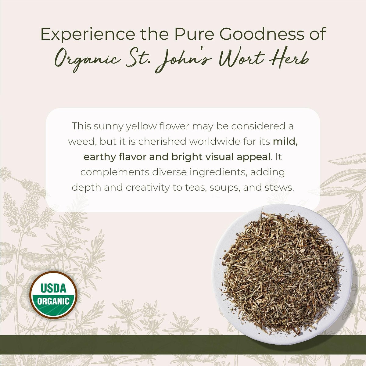 Starwest Botanicals Bio getrocknetes Johanniskraut - lose Blätter für Tee, aus Johanniskrautblüten, geschnitten & gesiebt, zertifiziert koscher, nicht gentechnisch verändert - 113 g Beutel