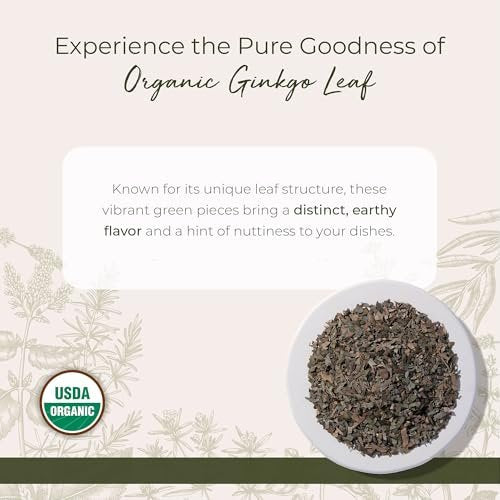 Starwest Botanicals Bio-Ginkgoblätter – Ginkgo Biloba, getrocknetes loses Kraut für Tee & Kräutermischungen, geschnitten & gesiebt, zertifiziert koscher, nicht gentechnisch verändert – 4 oz Beutel