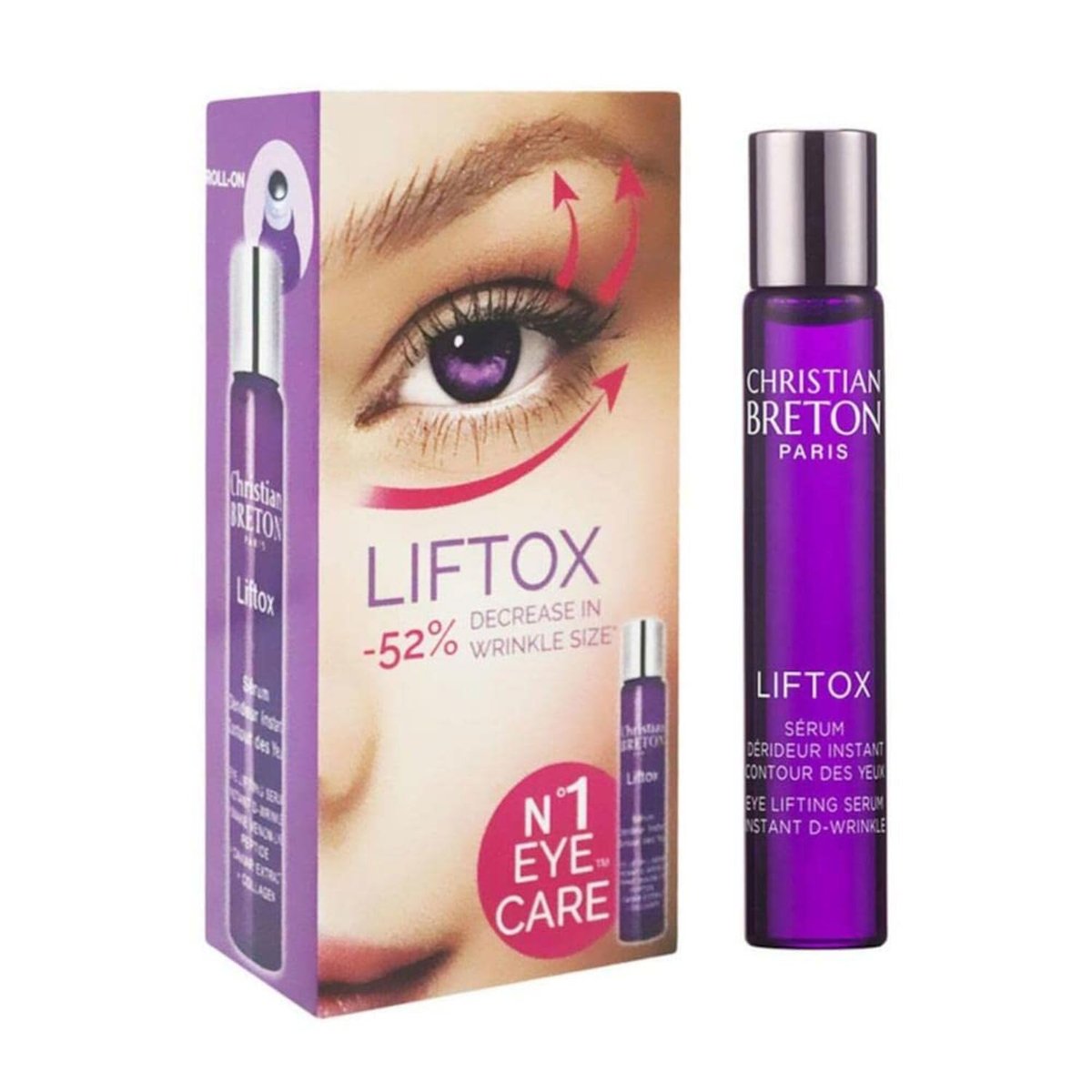 Christian Breton LIFTOX Augen-Lifting-Serum - Feuchtigkeitsspendendes & straffendes Augenserum - Kollagen & Hyaluronsäure - Augenärztlich getestet, hergestellt in Frankreich - 10 ml / 0,34 oz