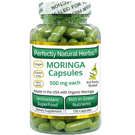150 Moringa-Kapseln – USDA-zertifiziertes Bio-Moringa-Blattpulver, 500 mg pro Kapsel