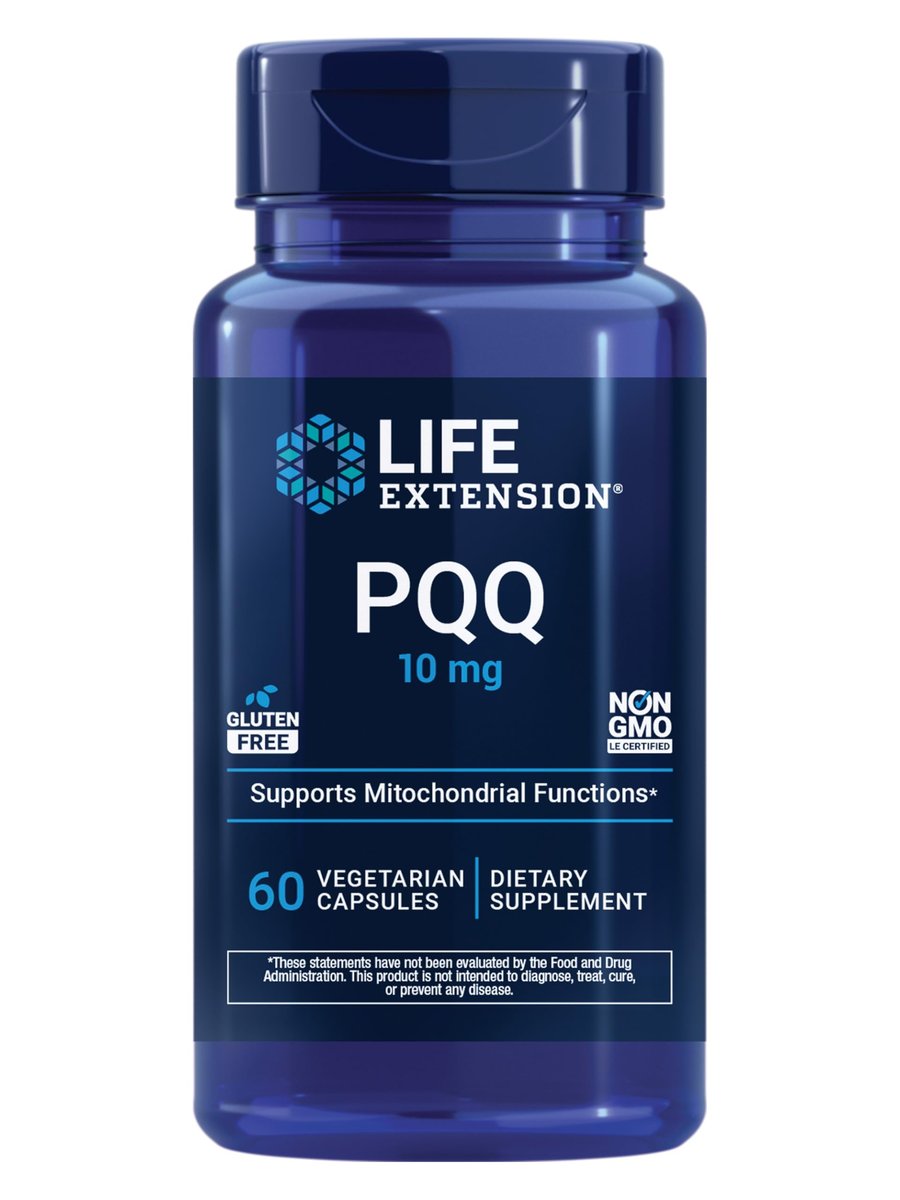 Life Extension PQQ Kapseln – Pyrrolochinolinchinon, 10 mg – Fördert das Wachstum neuer Mitochondrien, ATP, Energieunterstützung – Glutenfrei, Nicht-GVO, Vegetarisch – 60 Kapseln