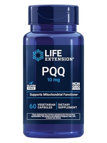 Life Extension PQQ Kapseln – Pyrrolochinolinchinon, 10 mg – Fördert das Wachstum neuer Mitochondrien, ATP, Energieunterstützung – Glutenfrei, Nicht-GVO, Vegetarisch – 60 Kapseln