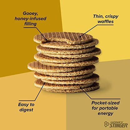 Honey Stinger Bio-Honigwaffel, Energie-Stroopwafel für Sport, Ausdauer und Leistung, Sporternährung für Zuhause & Fitnessstudio, Vor und nach dem Training, 480 g (16 Riegel)