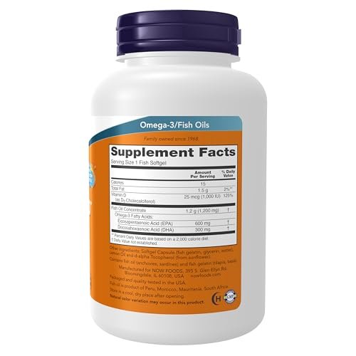 NOW Supplements, Ultra Omega 3-D™, Omega-3 Fischöl + Vitamin D-3, Herz-Kreislauf-Unterstützung*, 90 Weichkapseln