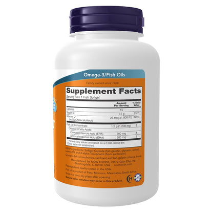 NOW Supplements, Ultra Omega 3-D™, Omega-3 Fischöl + Vitamin D-3, Herz-Kreislauf-Unterstützung*, 90 Weichkapseln