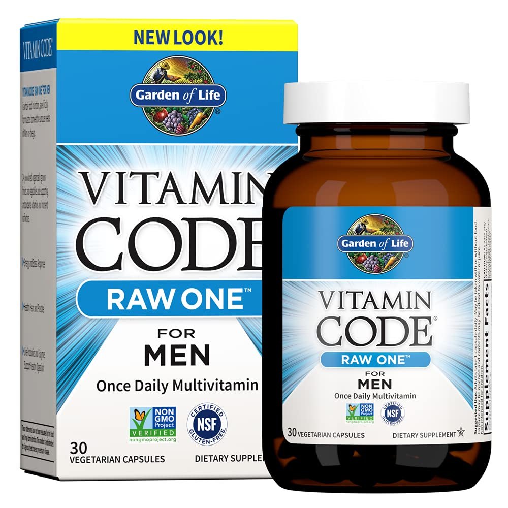 Garden of Life Vitamin Code Raw One for Men – Tägliches Multivitamin für Männer, 30 Kapseln, einmal täglich mit Obst, Gemüse & Probiotika