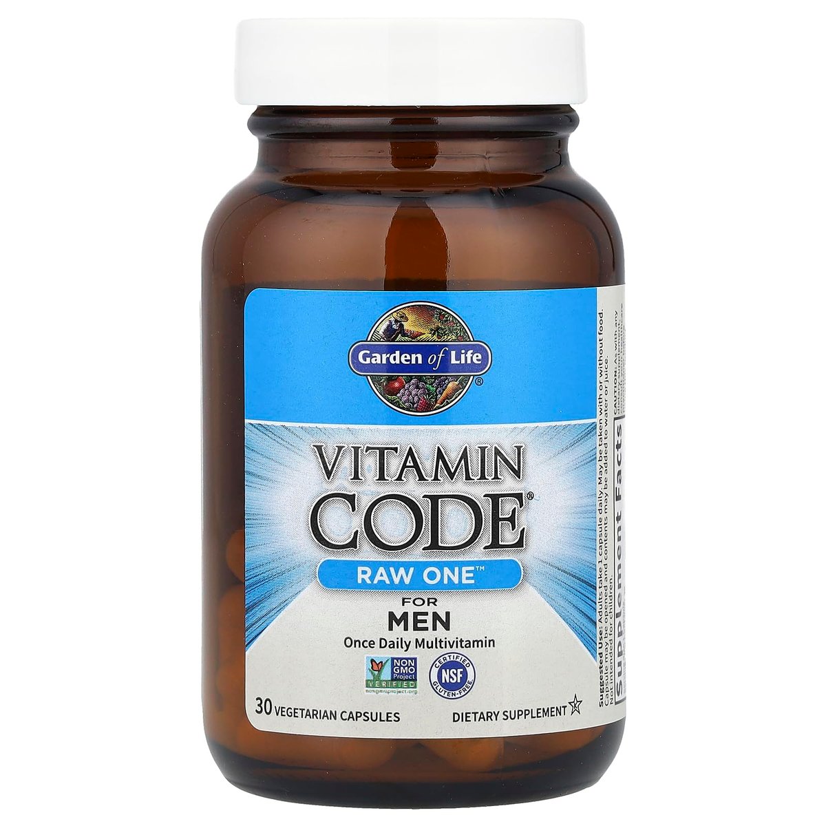 Garden of Life Vitamin Code Raw One for Men – Tägliches Multivitamin für Männer, 30 Kapseln, einmal täglich mit Obst, Gemüse & Probiotika