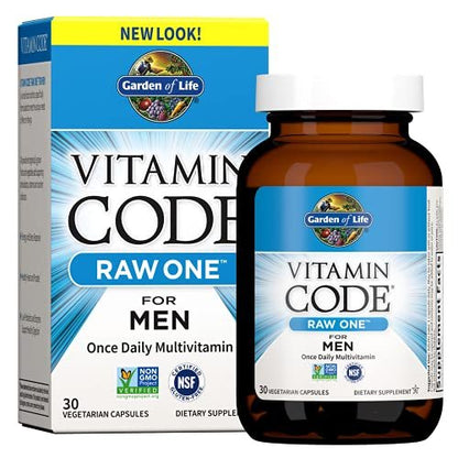 Garden of Life Vitamin Code Raw One for Men – Tägliches Multivitamin für Männer, 30 Kapseln, einmal täglich mit Obst, Gemüse & Probiotika