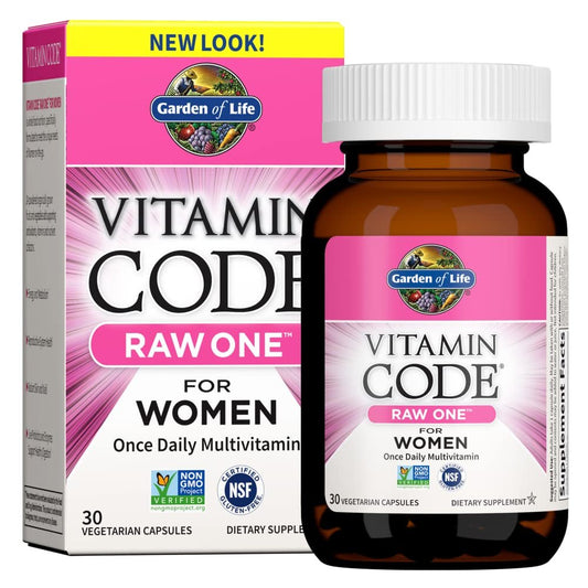 Garden of Life Vitamin Code Raw One for Women – Tägliches Multivitamin für Frauen, 30 Kapseln, mit Eisen und Probiotika, glutenfrei, vegetarisch