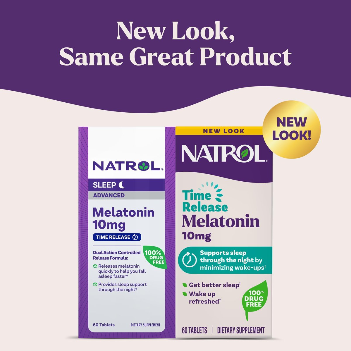Natrol Melatonin 10mg Zeitfreisetzung Tabletten – Nahrungsergänzungsmittel für erholsamen Schlaf, 60 Tabletten, 60 Portionen