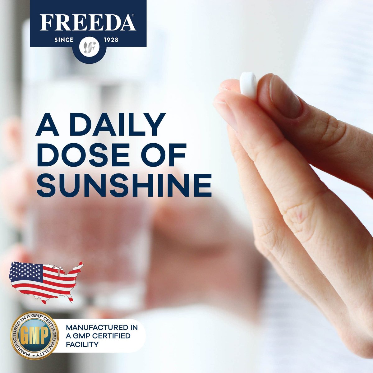 FREEDA Vitamin D2 2000 IE – Veganes Vitamin D für Knochenstärke & Immununterstützung – Veganer Ergocalciferol D2 Nahrungsergänzung – 100 kleine Tabletten