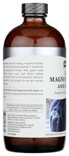Nature's Answer Flüssiges Magnesiummalat und -glycinat | Unterstützt gesunde Knochen- und Muskelfunktion | Fördert die Herz-Kreislauf-Gesundheit | Glutenfrei & vegan 480 ml