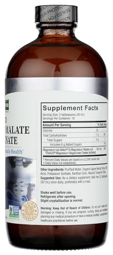 Nature's Answer Flüssiges Magnesiummalat und -glycinat | Unterstützt gesunde Knochen- und Muskelfunktion | Fördert die Herz-Kreislauf-Gesundheit | Glutenfrei & vegan 480 ml