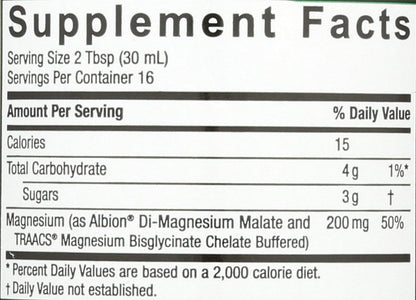 Nature's Answer Flüssiges Magnesiummalat und -glycinat | Unterstützt gesunde Knochen- und Muskelfunktion | Fördert die Herz-Kreislauf-Gesundheit | Glutenfrei & vegan 480 ml