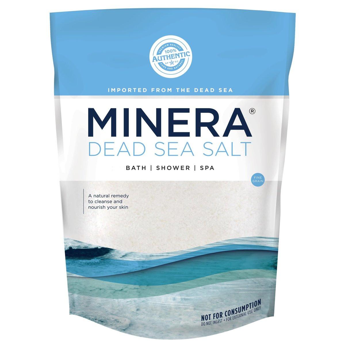 Minera Feines Körniges Totes-Meer-Salz für Bäder & Fußbäder – 2,27 kg, schnell löslich, 100% rein und natürlich, unparfümiert, hautweichmachendes Meersalz