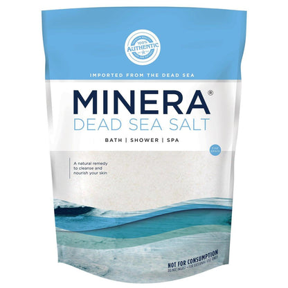 Minera Feines Körniges Totes-Meer-Salz für Bäder & Fußbäder – 2,27 kg, schnell löslich, 100% rein und natürlich, unparfümiert, hautweichmachendes Meersalz