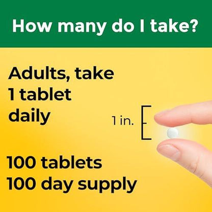 Nature Made Vitamin D3 2000 IE (50 μg) – 100 Tabletten, 100-Tage-Vorrat für Knochen-, Zahn-, Muskel- und Immununterstützung