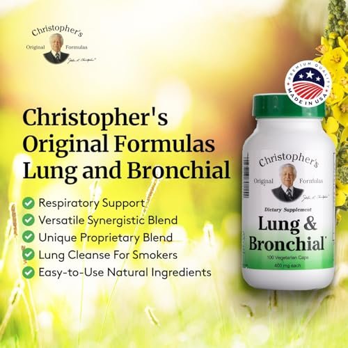 Christopher's Original Formulas Lungen- & Bronchialformel - Lungenreinigung für Raucher - Unterstützt das Atmungssystem mit synergistischer Kräutermischung