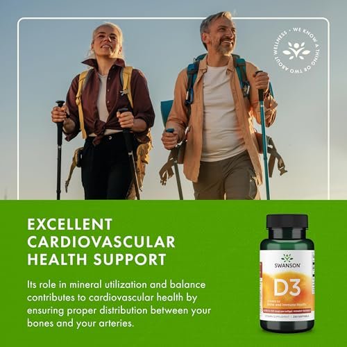 Swanson Vitamin D3 5.000 IE – 250 Softgels für Knochen-, Immun- und Herzunterstützung