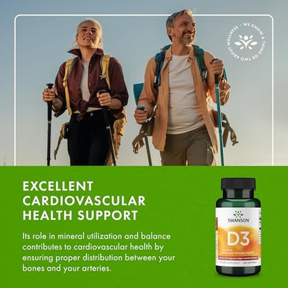 Swanson Vitamin D3 5.000 IE – 250 Softgels für Knochen-, Immun- und Herzunterstützung