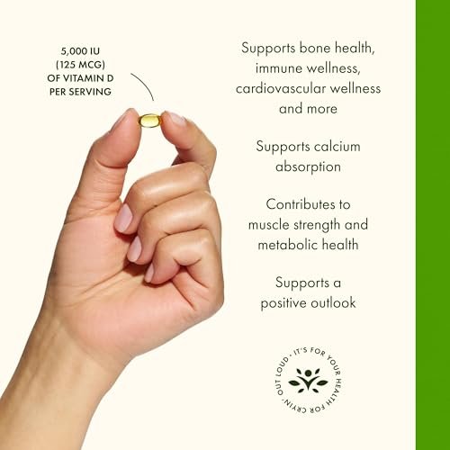Swanson Vitamin D3 5.000 IE – 250 Softgels für Knochen-, Immun- und Herzunterstützung