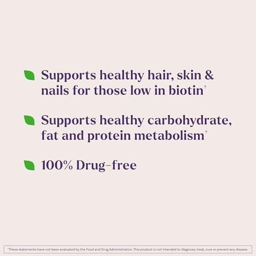 Natrol Beauty Biotin 10.000 mcg – 100 Tabletten für Haar, Haut und Nägel