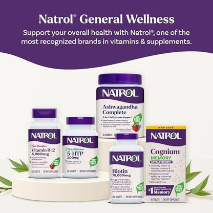 Natrol 5-HTP 200 mg, Zeitfreisetzung, Unterstützt eine ausgeglichene Stimmung, Nahrungsergänzungsmittel für Serotoninproduktion den ganzen Tag, 30 Tabletten, bis zu 30 Tage Versorgung