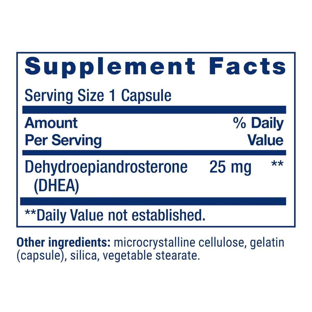 Life Extension DHEA 25 mg – Hormonbalance, Immunsystem, Sexualgesundheit, Knochen- & Herz-Kreislauf-Gesundheit, Anti-Aging & Stimmungsunterstützung – Glutenfrei, Nicht-GVO – 100 Kapseln