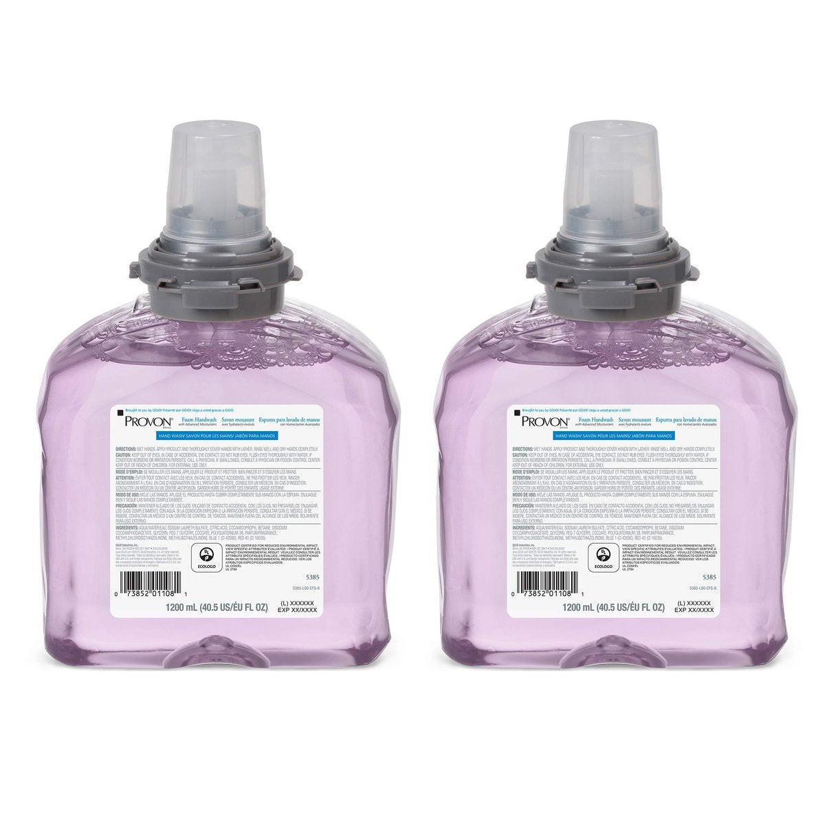 GOJO PROVON Schaumhandwäsche mit Feuchtigkeitsspendern, Cranberry Duft, 1200 ml Nachfüllpackung für TFX Touch-Free Spender (2er-Pack) - 5385-02