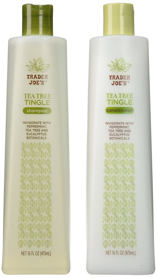 Trader Joe's Tea Tree Tingle Shampoo & Conditioner Set, 2 x 16 oz