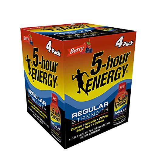 5-hour ENERGY Shot, Regular Strength, Berry, 1,93 oz, 4er-Pack