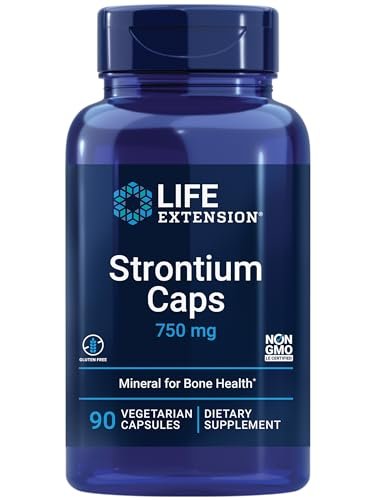 Life Extension Strontium Kapseln – Spurenelement für fortgeschrittene Knochengesundheit, glutenfrei, nicht-GVO, vegetarisch, 90 Kapseln